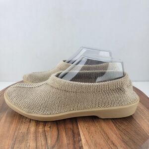 Arcopedico Womens Size EU38 US7.5 Beige Brown Knit Slip On Comfort Flat Shoes